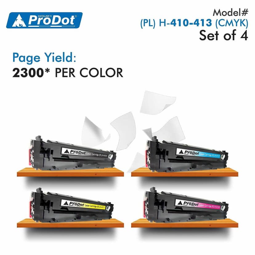 ProDot (PRO H-410-413 Laser Toner Cartridge for HP CF410A-413A (410A) Compatible with HP Color Laserjet Pro M452, MFP M377, MFP M477fdw, MFP M477fnw, M452dw, M452nw, MFP M477fdn view 3
