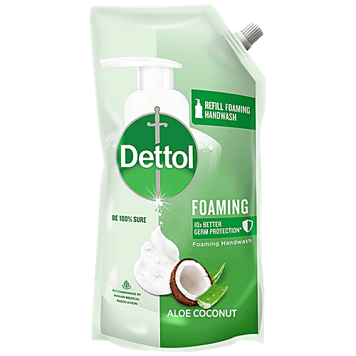 Dettol Foaming Hand Wash - pH Balanced, 100% Germs Protection, Refill, Aloe Coconut, 700 ml