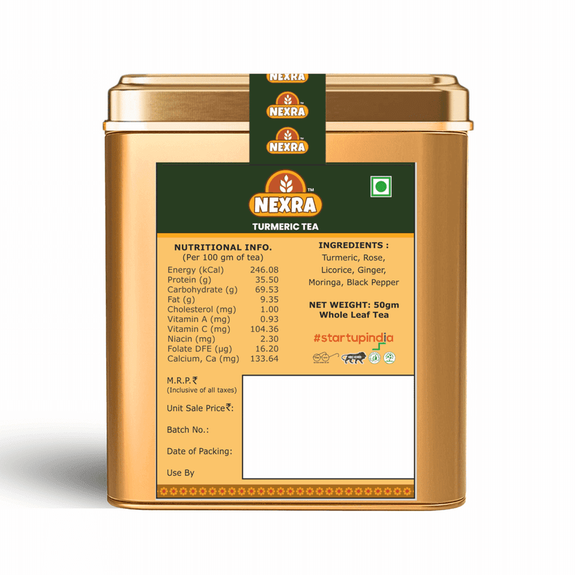 Nexra - Turmeric Tea - 50g | Whole Leaf Herbal Tea Blend | For Natural Wellness and Anti-Inflammatory Support view 2