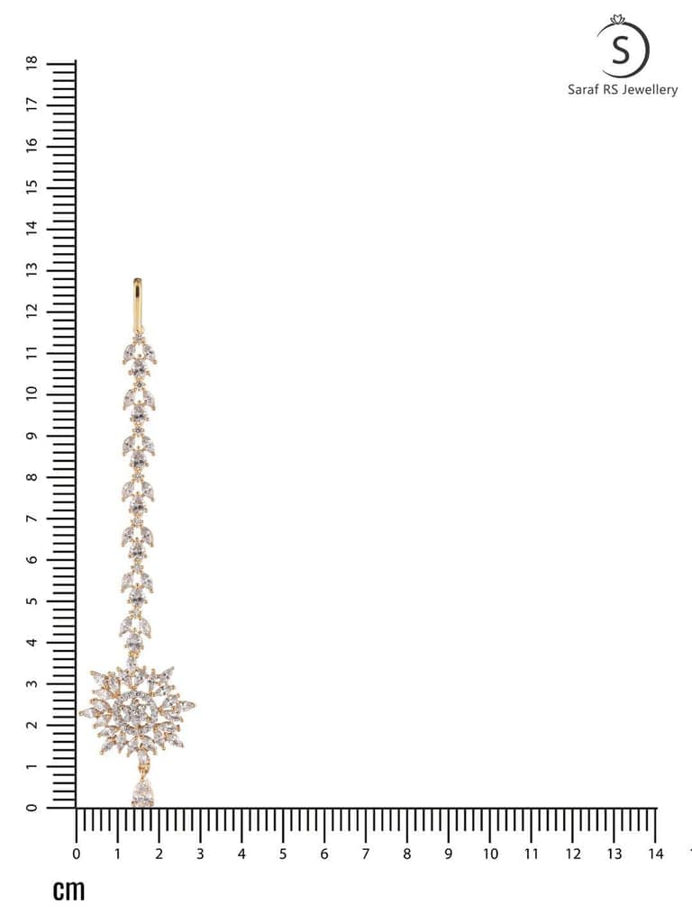 Gold plated Stylish Diamond Maang Tikka for Women & Girls view 8