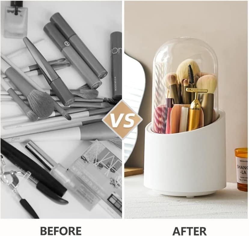 GLOWSERIE Clear-Lid Cosmetic Brush Storage Carousel view 5