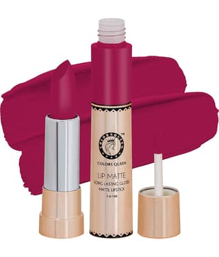 Colors Queen 2 in 1 Matte Finish Water Proof Lipstick Collage Girl (Shade - 43))