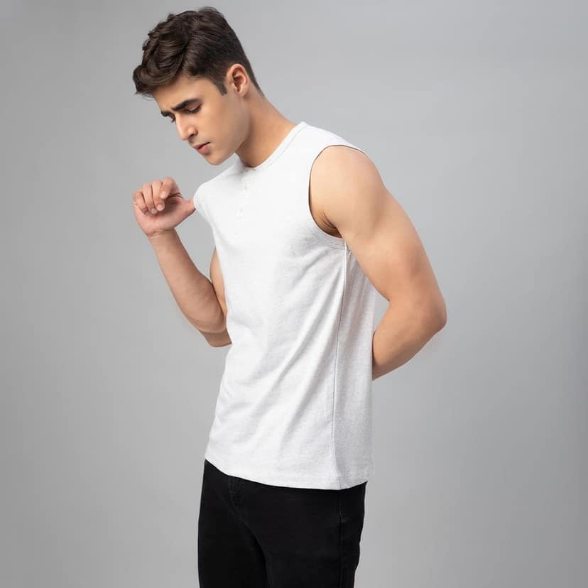 FTX Men Round Neck Cotton Rich Sleeveless Tshirt view 4