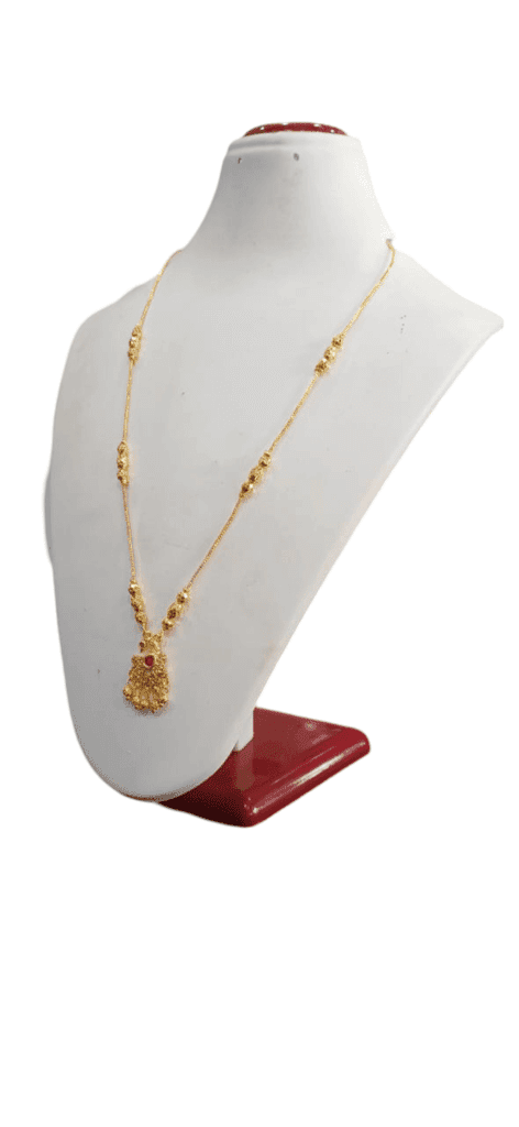 Delicate Gold Plated Ball Chain Necklace with Peacock Pendant view 3
