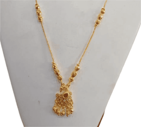 Delicate Gold Plated Ball Chain Necklace with Peacock Pendant view 4