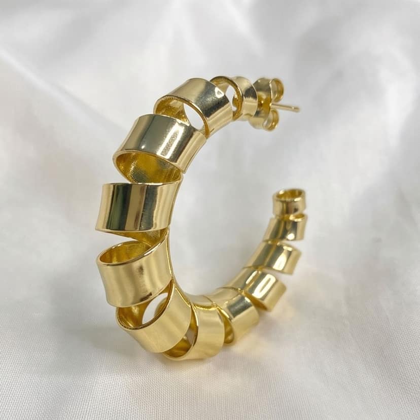 Ribbon Twist Hoops view 2