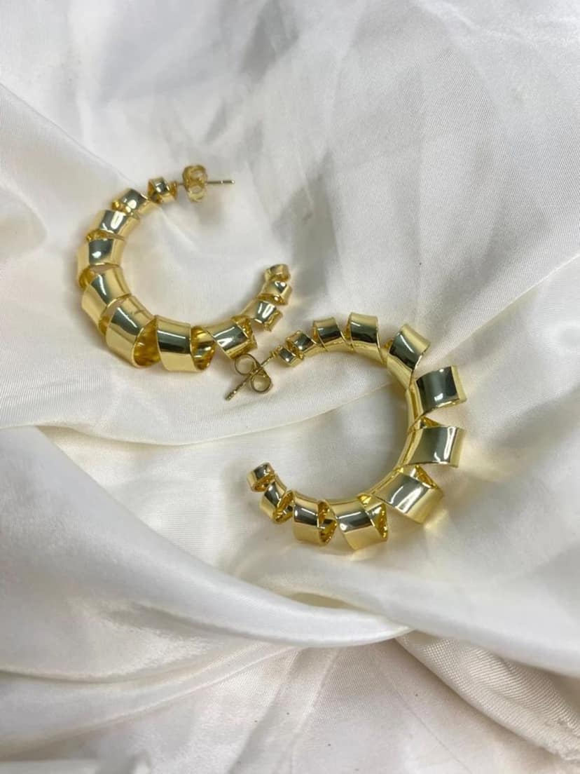 Ribbon Twist Hoops view 4