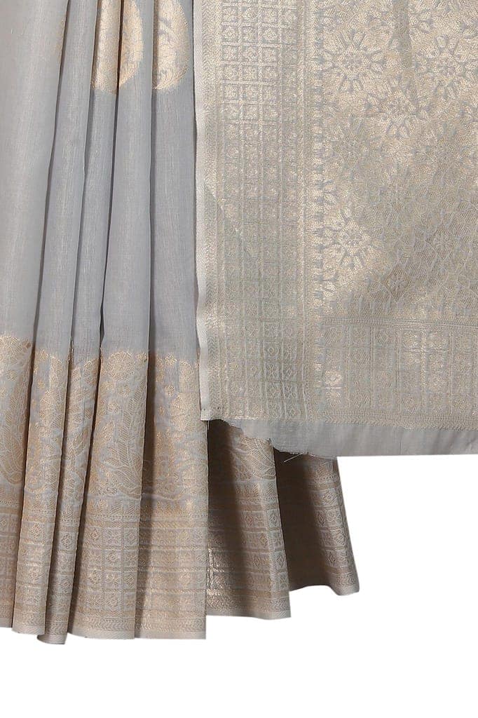 Silk Zone Women's Jamdani Cotton Woven Silk Saree with Blouse Piece view 2