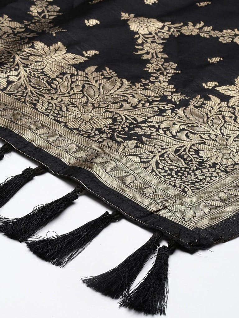 Women's Fancy Woven Banarasi Silk Dupatta view 3