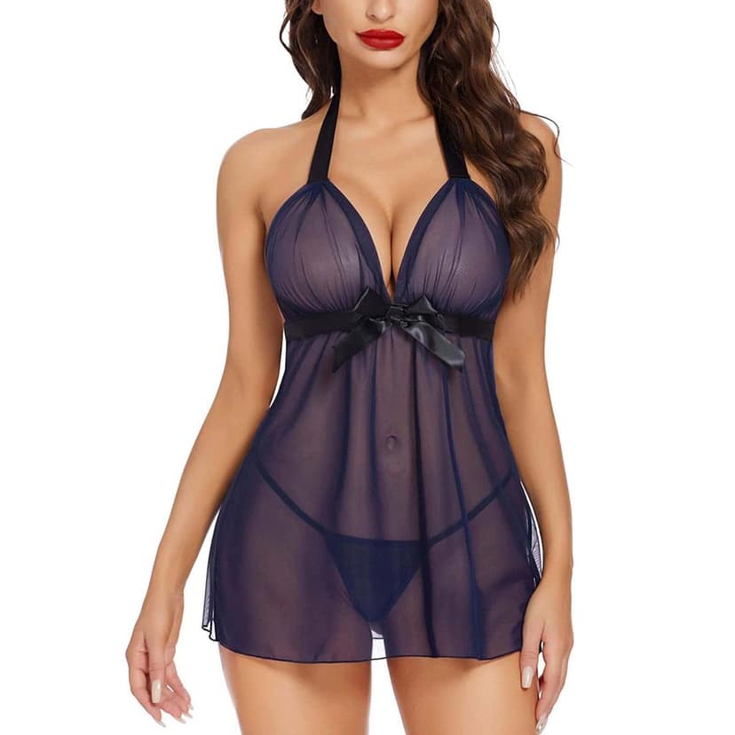 Net Babydoll Night dress with panty view 6