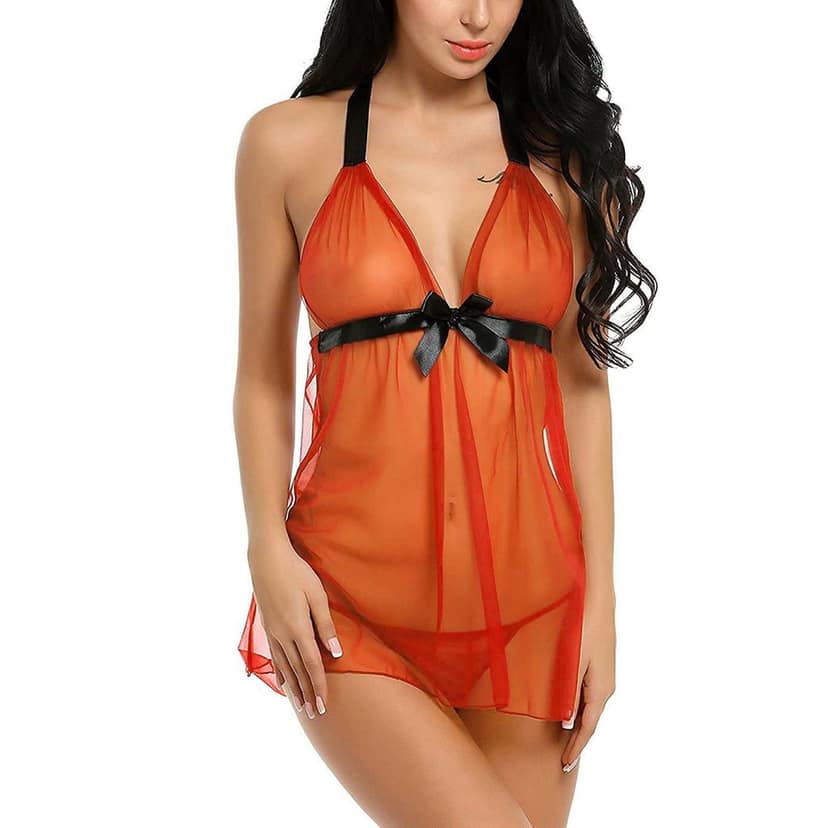 Net Babydoll Night dress with panty view 7