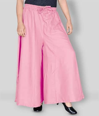 Sttoffa - Pink Rayon Flared Women's Palazzos ( Pack of 1 )