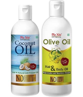 The Nile Coconut Oil 100 ML + Olive Oil 200 ML Skin & Hair Care Oil 300 mL Pack of 2