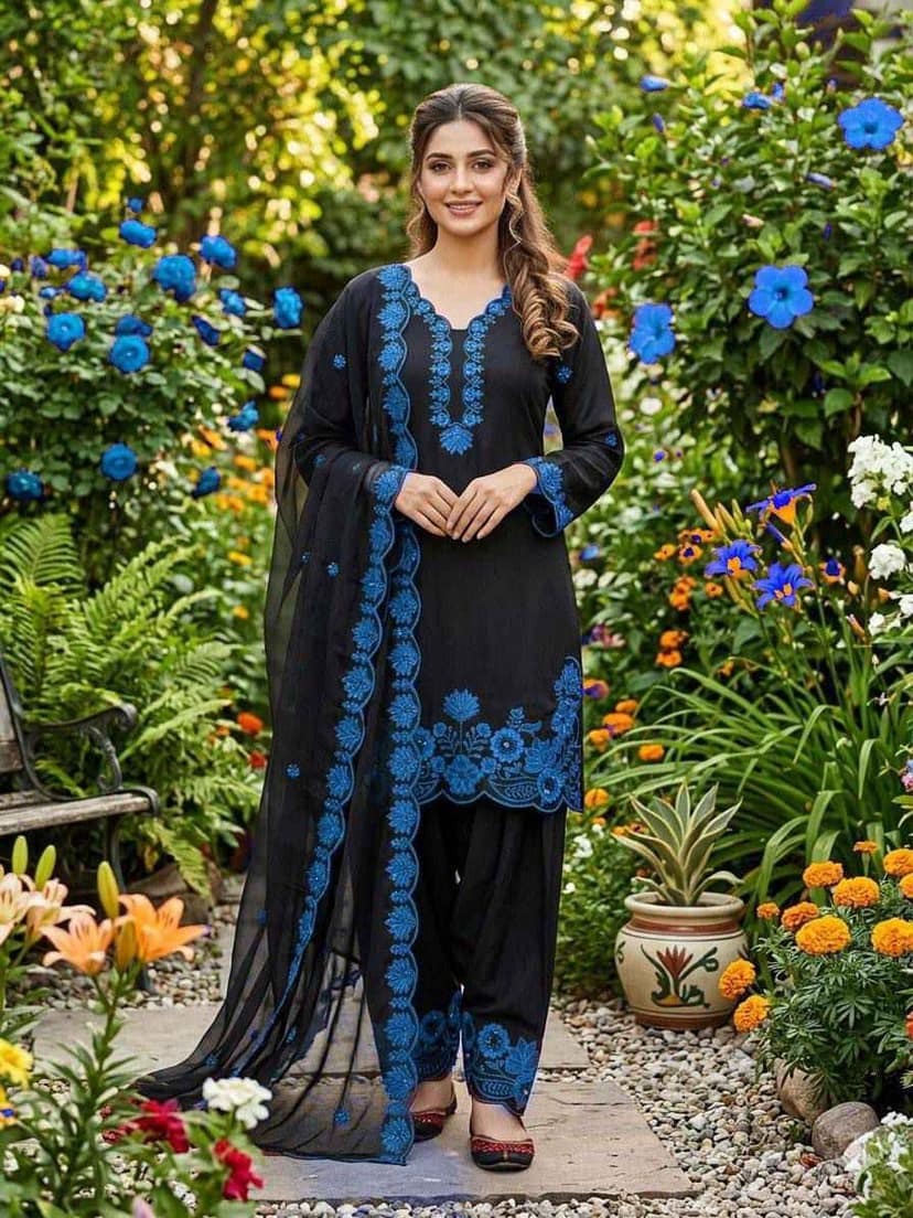 Crape Silk Sequence Salwar Suit view 2