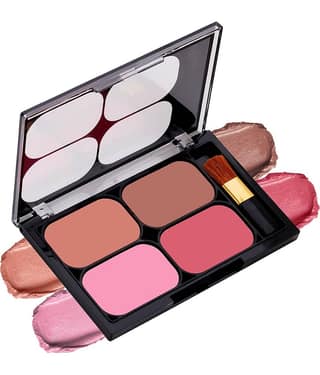 Colors Queen Blush and Highlighter Palette for Face Makeup with Brush (Multicolor - 03)