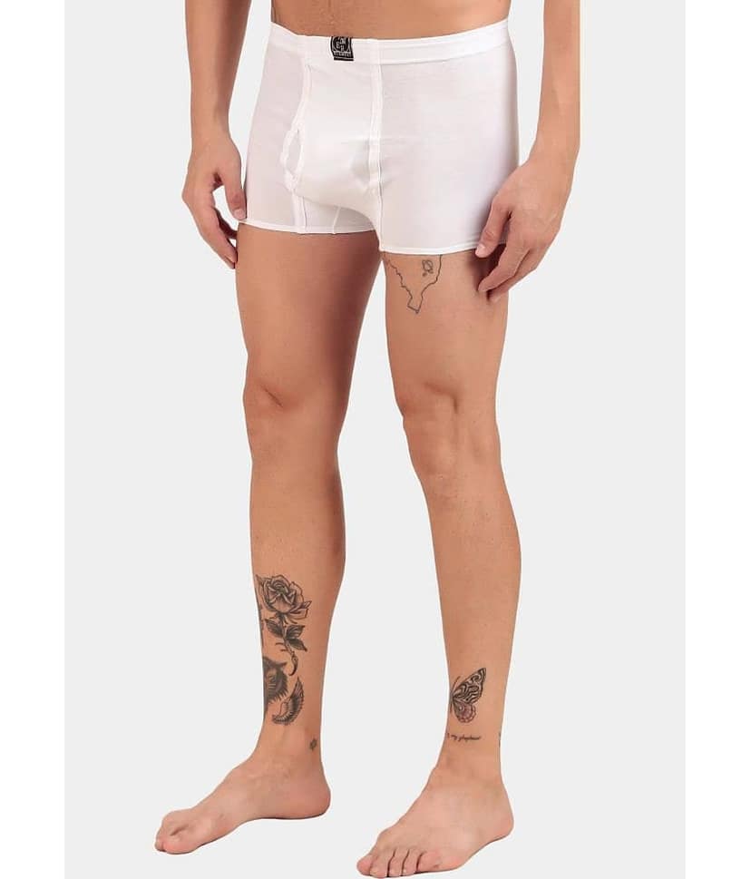 Inner Element Pack of 2 Cotton Trunks For Men's ( White ) view 2