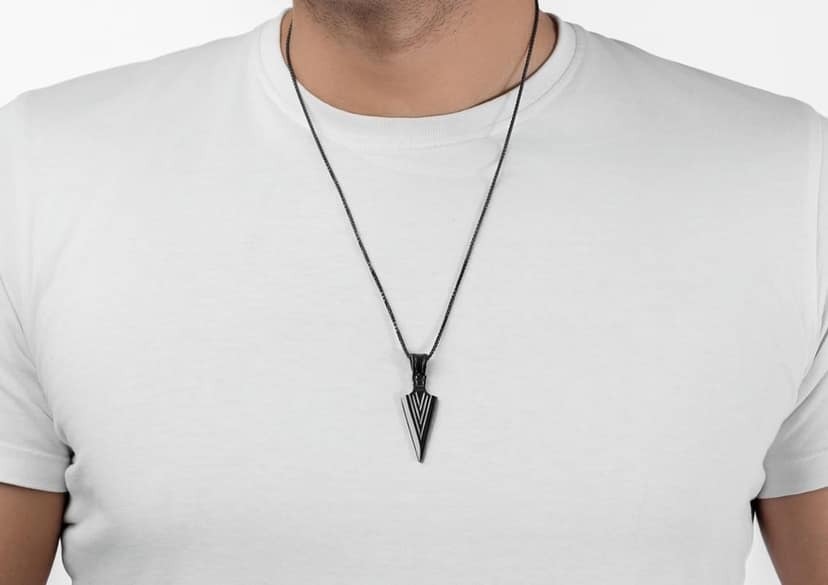 Arrowhead Oxidised Pendant view 2