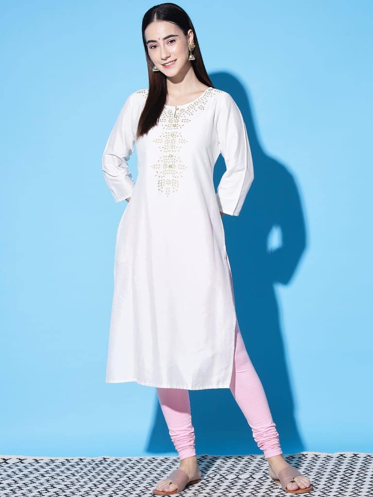SOFT COLORS Women's Skinny Fit Ethnic Wear Churidar Leggings (Baby Pink) view 4