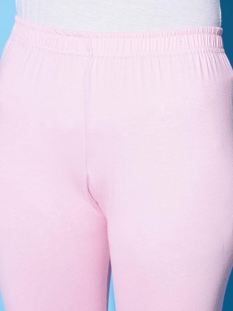 SOFT COLORS Women's Skinny Fit Ethnic Wear Churidar Leggings (Baby Pink) view 7