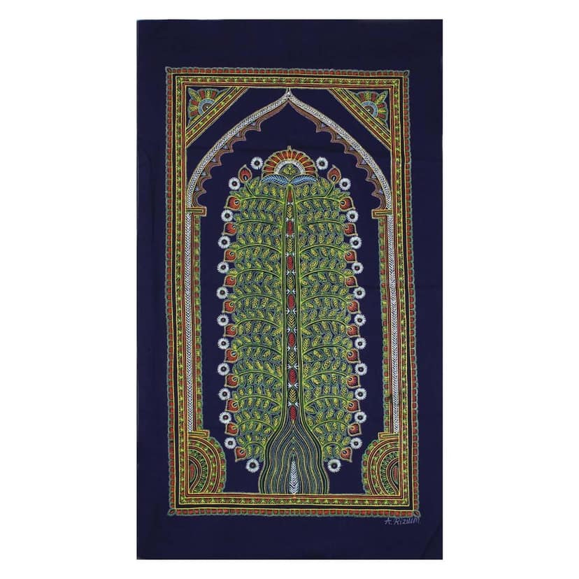 Garvi Gurjari (A Gujarat Govt Enterprise Handmade Rogan Painting - Navy Blue(GGCHRP25)