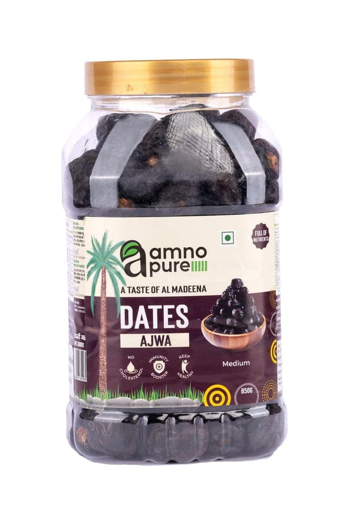 Amno Pure Date Ajwa Medium Natural Soft Amno Pure- Pet Jar 850G Pack