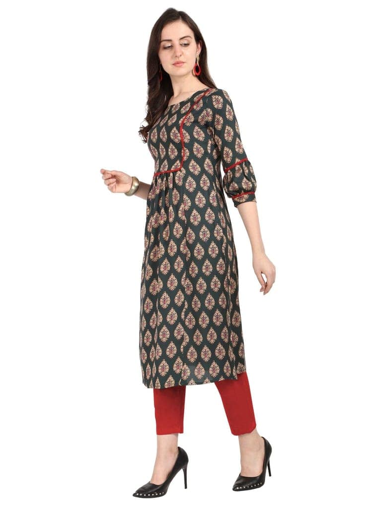 SHOPPING QUEEN Women Rayon A-Line Kurta view 3