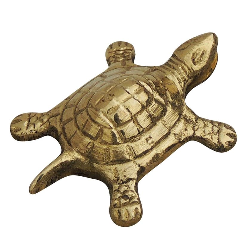Brass Showpiece Tortoise, Turtle [Kachua] Small Statue, Length : 3.4 Inch (ZMAS184 F) view 3
