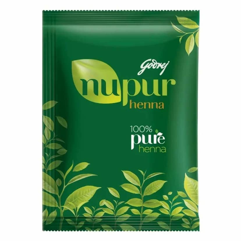 Godrej Natural Nupur Mehendi Henna Powder 9Herbs Shiny Silky Hair, 25 gm