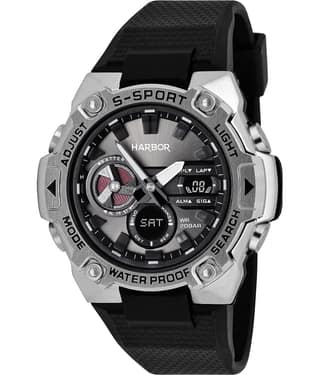Harbor Black PU Analog-Digital Men's Watch