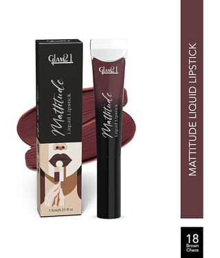 Glam21 Mattitude Liquid Matte Lipstick | 16H Long Stay | Non-Transfer & Smudge-Proof Brown Chaos, 7.5 Ml