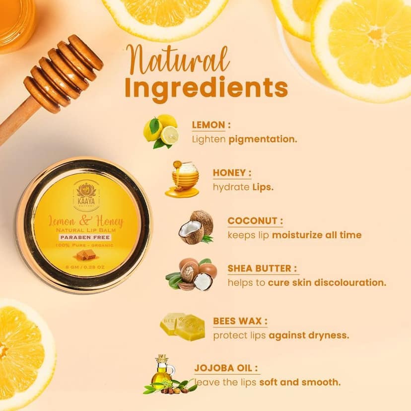 Kaaya Natural Lemon & Honey Lip Balm view 3