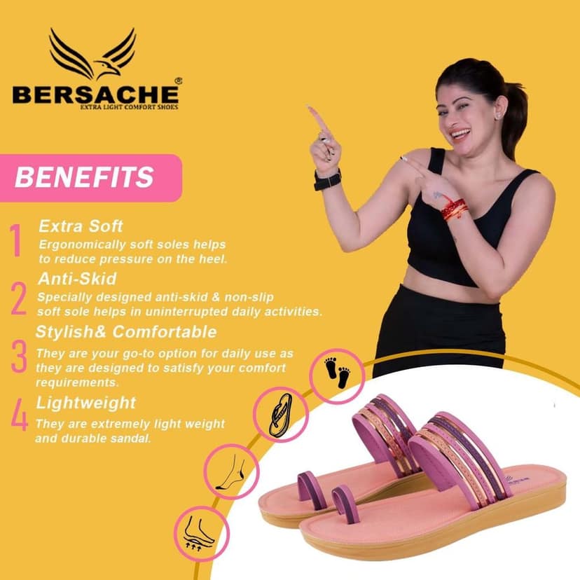 Bersache Extra Soft Classic Casual with Back Strap Regular wear with Ultra Soft & Flexibility Technology Sandal for Women's view 2