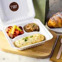 Fresh Cut Fruits , Almond Croissant, Omlette,Lyonnaise Potato
