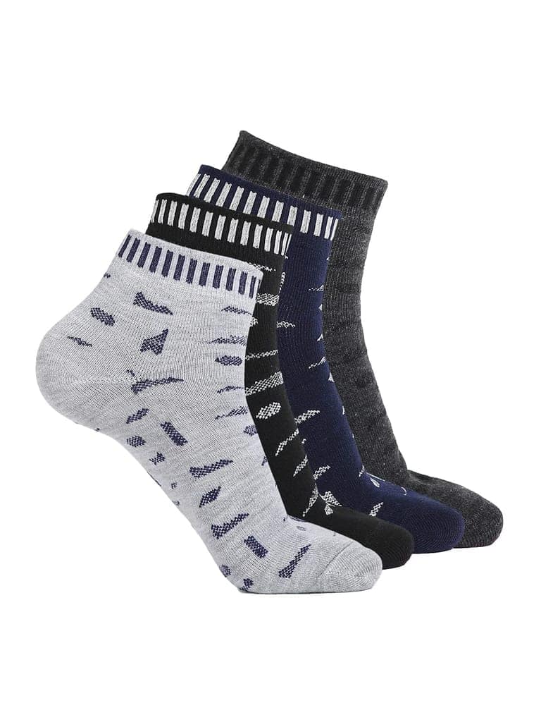 Kolor Fusion Men Assorted Above Ankle Length Cotton Socks (Pack of 4)