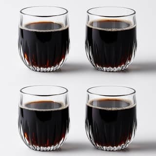 Crystal Clear Glass Whiskey Glasses Cocktail Glass, Stemless Wine Glass for Red and White Wine (280ML)