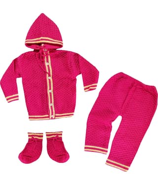 LITTLE PANDA Single Unisex for Baby Woollen Pullover ( Peach )
