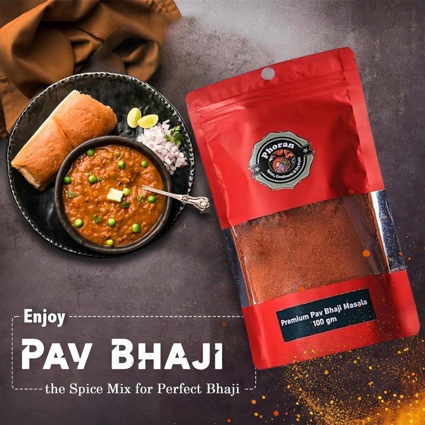 Buy Pav Bhaji Masala Online India - Mumbai Street Food Spice | Phoran view 8