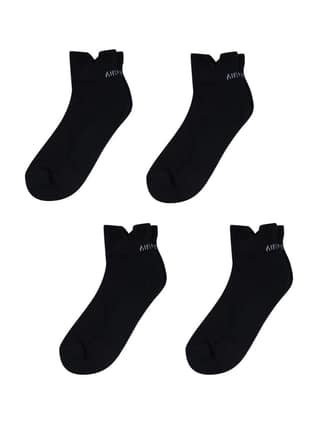 AirGarb Low Ankle Cotton Sneakers Socks for Men and Women: Comfortable Cushioning & Breathable Design Pack of 4 - TCA4BL (Free Size) Black