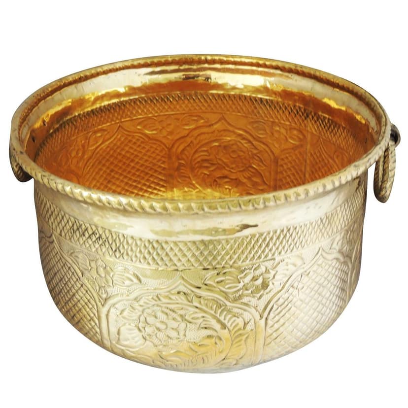 Brass Home Decorative Planter ? Handcrafted Metal Gamla, Height : 14 Inch (FMAS615 E) view 3
