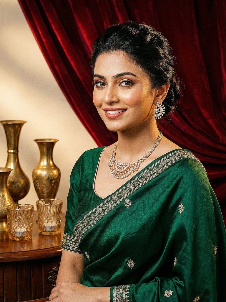 Gold Toned White AD Zircon Studded Long Haram Chain Necklace Jewellery Set view 2