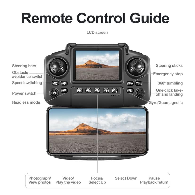 E88 Pro Drone with 4K HD Dual Camera | Double Battery & 8GB Memory Card Free | Optical Flow Stability for Smooth Flight | Foldable RC Quadcopter with Smart Screen Remote Control & Carrying Case view 7