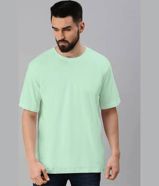 Veirdo Pack of 1 100% Cotton Oversized Fit Men's T-Shirt ( Black )
