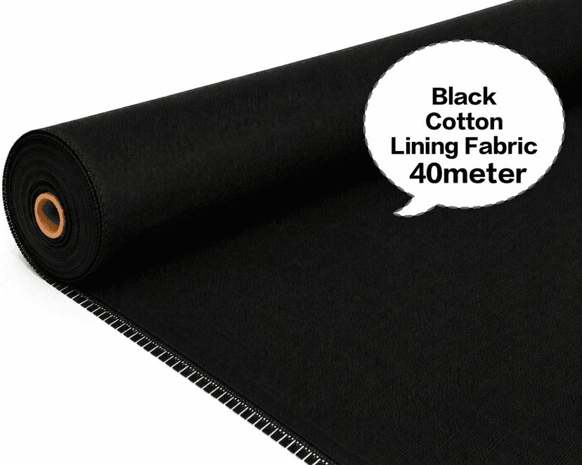 Black Cotton Lining Fabric (Bada Panna), Black Cotton Lining Fibre (Bada Panna), Black Lining Cloth (Bada Panna), Soft Black Cotton Lining (Bada Panna), Black Garment Lining Fabric (Bada Panna) view 3