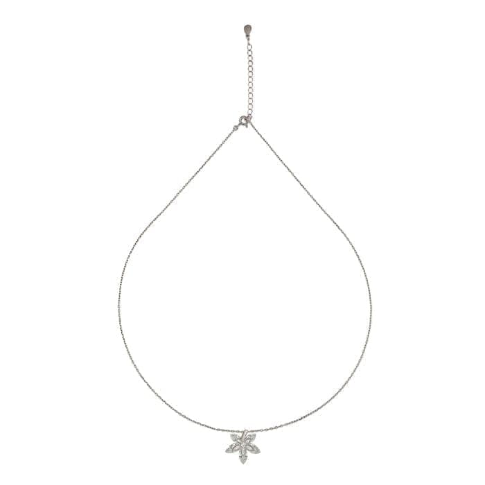 Silver Orchid Pendant with Chain view 5