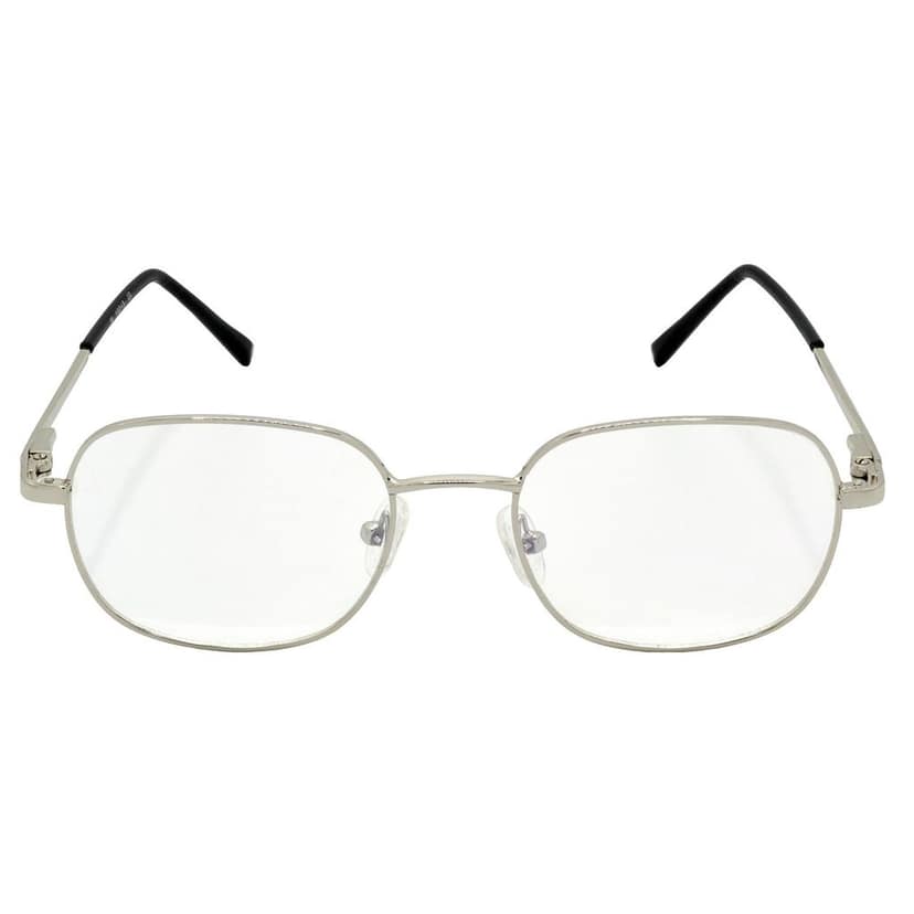 Hrinkar Trending Eyeglasses: Silver Rectangle Optical Spectacle Frame For Men & Women |HFRM-SLVR-19018 view 2