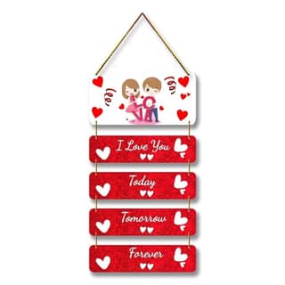 Charmor Couple Wooden Wall Hanger for Home | Office | Living Room | Gift | Wall Decor | Home Decor Hanging Items (WH3101)