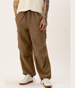 Bene Kleed Unisex Black Parachute Fit Pure Cotton Cargos Trousers