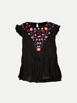 Women Navy Cap Sleeve Blouse