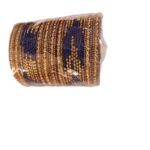 "Stunning Blue Bangle Set with Rhinestone Accents" view 3