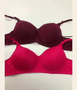 EASTERN CLUB Pack of 2 Cotton Blend Lightly Padded T-Shirt Bra For Women ( Multicolor 3 )